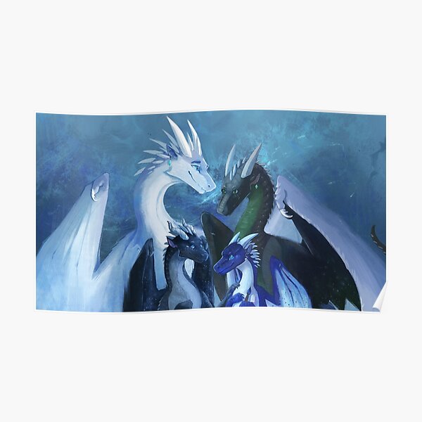 Arctic, Foeslayer, Whiteout, Darkstalker Family - Wings of Fire Poster RB1509 product Offical wings of fire Merch