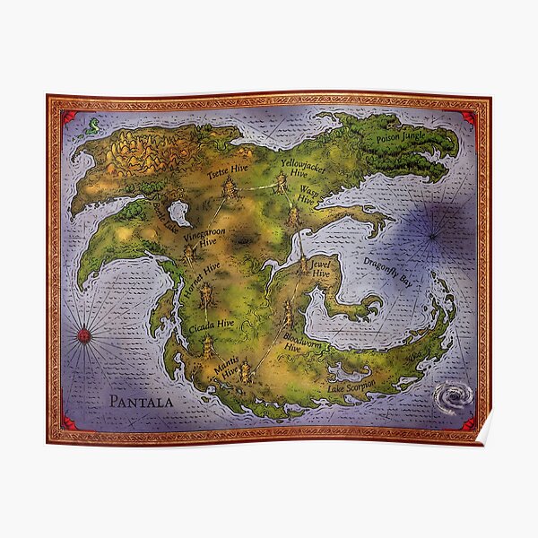 WIngs Of Fire Map Vintage Poster RB1509 product Offical wings of fire Merch