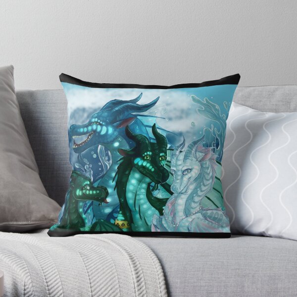 Wings of Fire - Royal SeaWings - Auklet, Tsunami, Turtle, Anemone Throw Pillow RB1509 product Offical wings of fire Merch