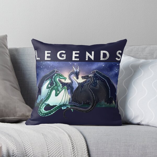 Wings of Fire - Legends - Fathom, Darkstalker, Clearsight Throw Pillow RB1509 product Offical wings of fire Merch