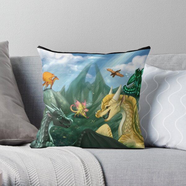 Wings of Fire - Welcome to Jade Mountain Throw Pillow RB1509 product Offical wings of fire Merch