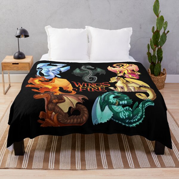 Wings of Fire - Jade Winglet Dragonets: Moonwatcher, Winter, Qibli, Peril, Turtle, Umber, Kinkajou Throw Blanket RB1509 product Offical wings of fire Merch