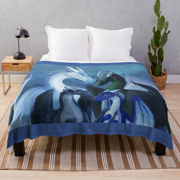 Arctic, Foeslayer, Whiteout, Darkstalker Family - Wings of Fire Throw Blanket RB1509 product Offical wings of fire Merch